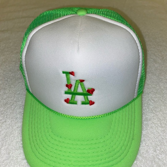 Highlight Green LA Trucker Hat - Picture 4 of 7